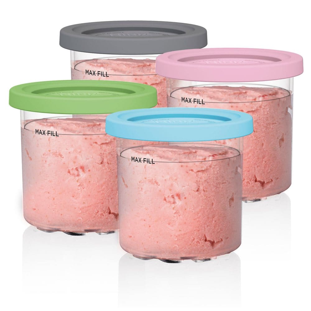 Ninja® CREAMi® Pints 4 Pack Compatible with NC300s Series CREAMi® Ice Cream Makers - Blenders & Processors - ShelHealth