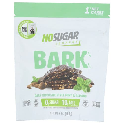 NO SUGAR COMPANY: Dark Chocolate Mint Almonds Bark 200 gm (Pack of 2) - Grocery > Chocolate Desserts and Sweets - NO SUGAR COMPANY
