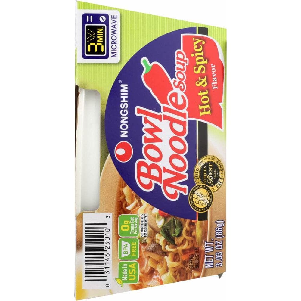 Nongshim Nong Shim Soup Bowl Noodle Hot Spicy, 3.03 oz