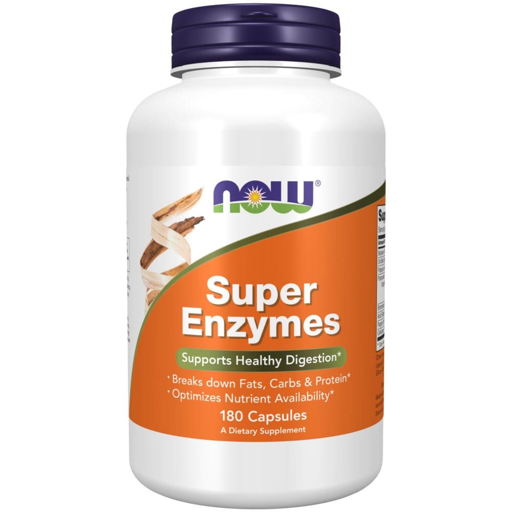 NOW Supplements Super Enzymes for Healthy Digestion Support* (180 ct.) - Supplements - ShelHealth