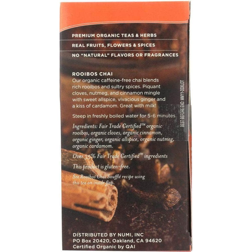 Numi Numi Teas Rooibos Chai Herb Tea, 18 bg