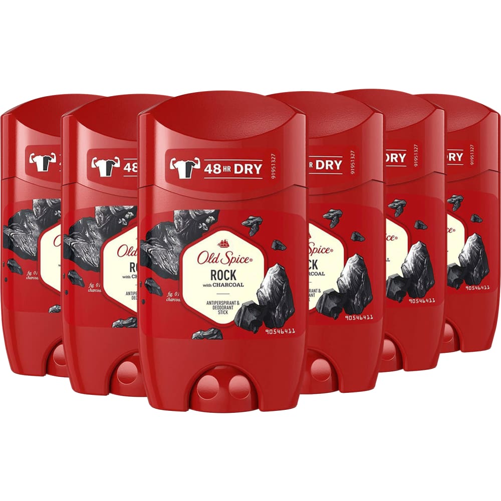 Old Spice Stick Deodorant Rock Charcoal - 1.7 oz/ 50 ml - 6 pack - Deodorant - Old Spice