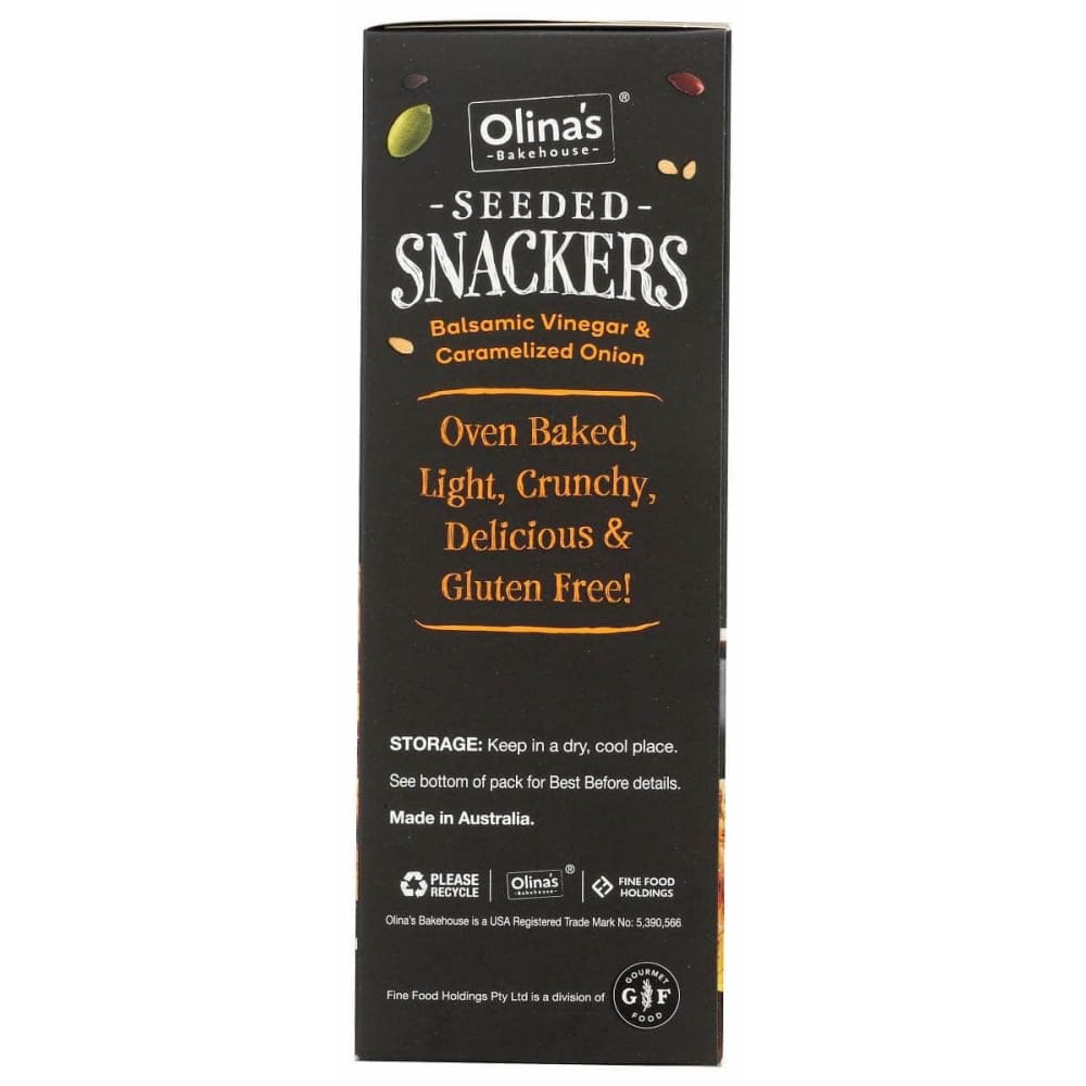 OLINAS BAKEHOUSE Grocery > Snacks > Crackers > Crackers Rice & Alternative Grain OLINAS BAKEHOUSE: Crackers Blsmc Vngr Onion, 4.9 oz