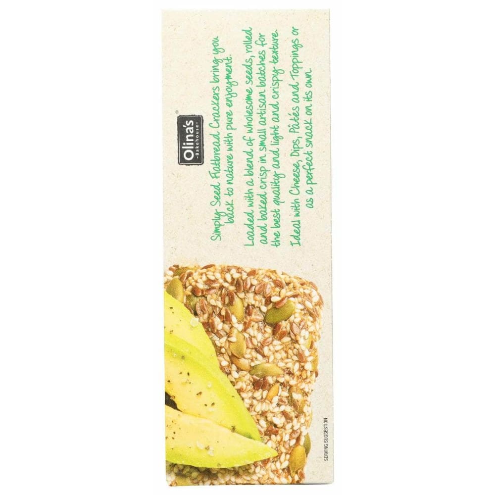 OLINAS BAKEHOUSE Grocery > Snacks > Crackers > Crackers Rice & Alternative Grain OLINAS BAKEHOUSE Flatbread Pumpkin Seed, 3.5 oz