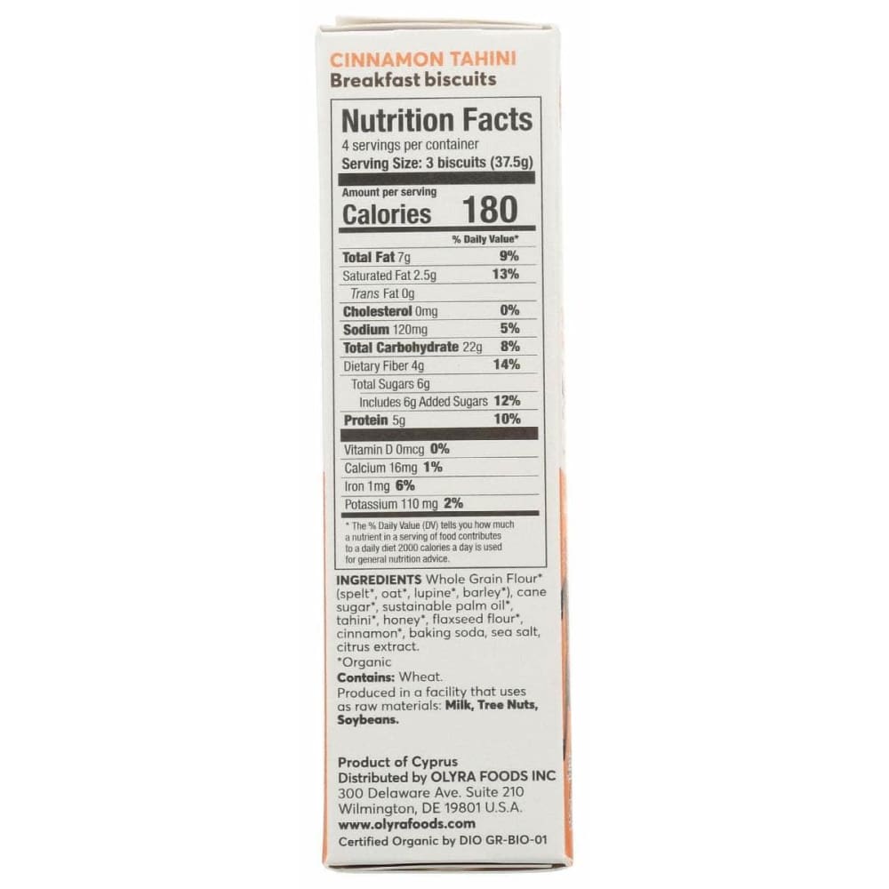 OLYRA Grocery > Snacks > Cookies OLYRA Breakfast Biscuits Cinnamon Tahini, 5.3 oz