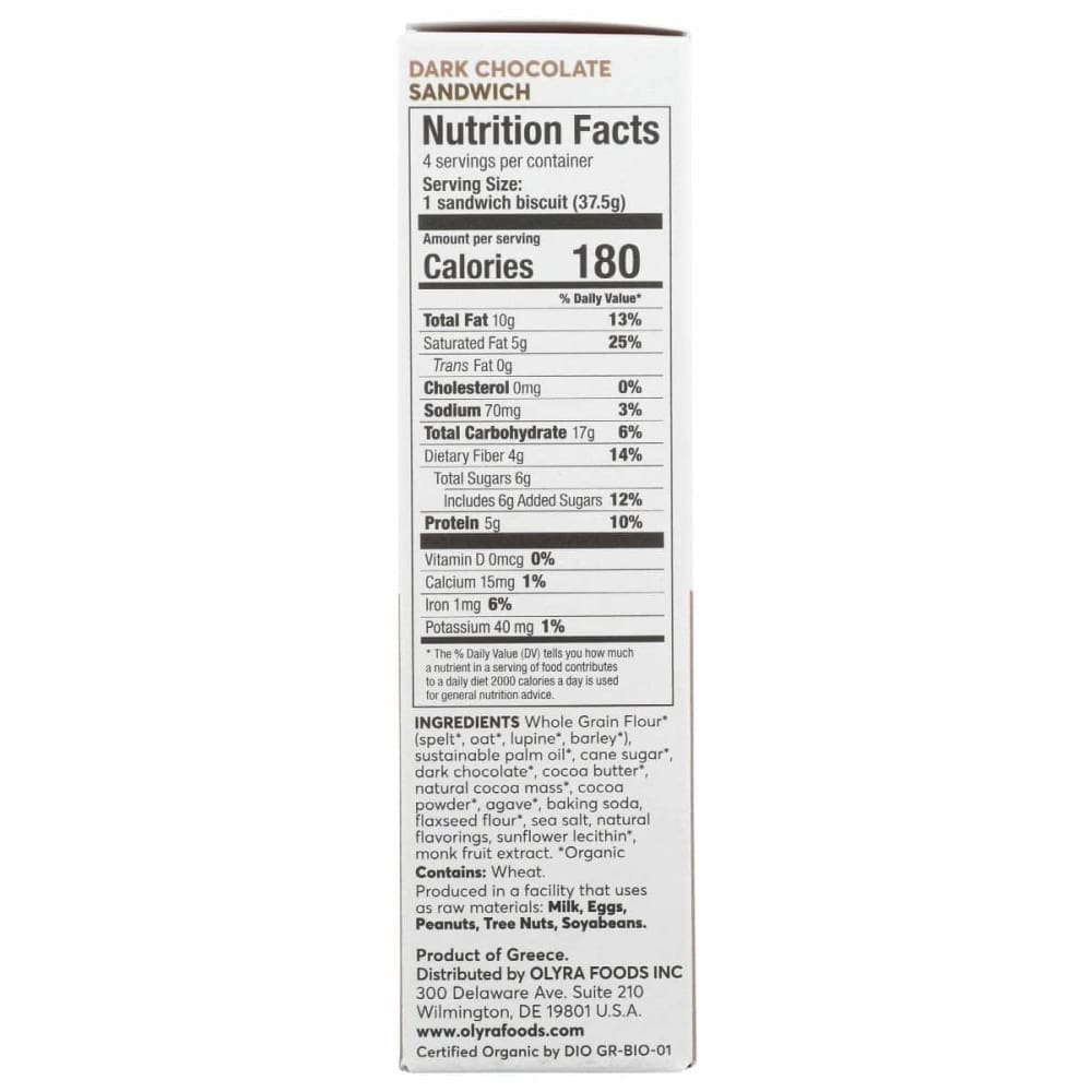 OLYRA Grocery > Snacks > Cookies OLYRA Breakfast Biscuits Dark Chocolate Sandwich, 5.3 oz