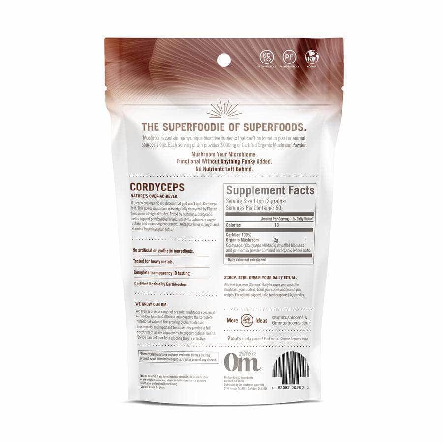 OM ORGANIC MUSHROOM NUTRITION Om Organic Mushroom Nutrition Cordyceps Mushroom Powder, 100 Gm