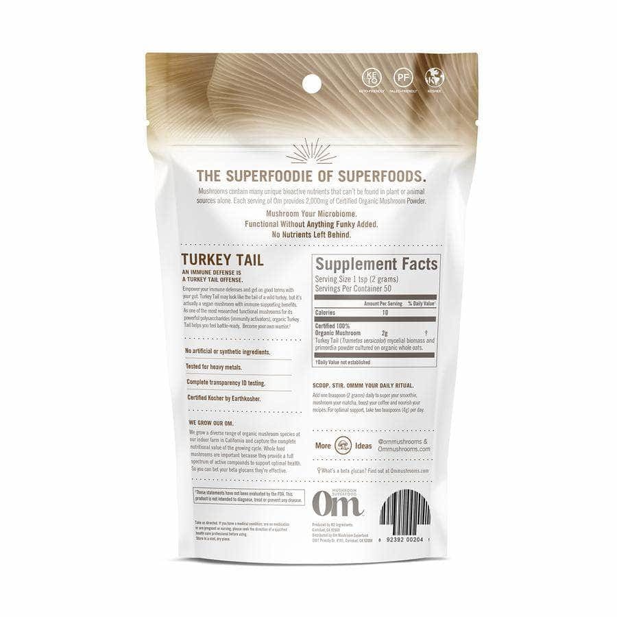 OM ORGANIC MUSHROOM NUTRITION Om Organic Mushroom Nutrition Turkey Tail Immune Defense Power, 100 Gm