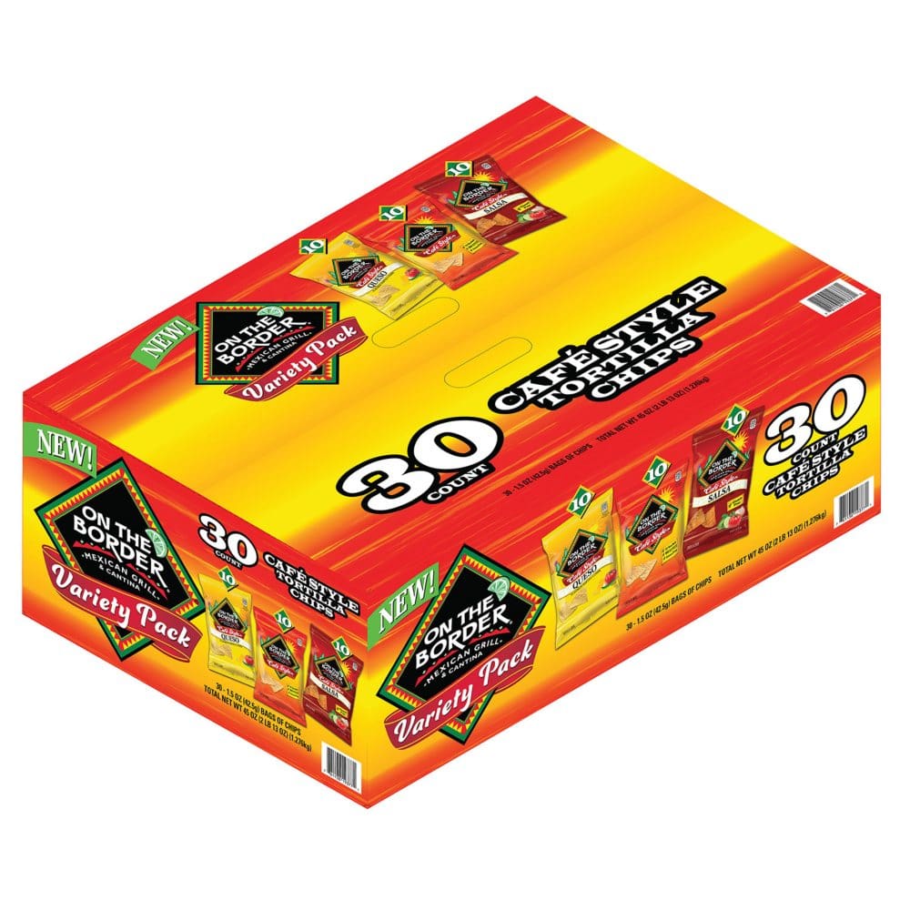 On The Border Cafe Style Chips Variety Pack (45 oz. 30 ct.) - Limited Time Snacks -