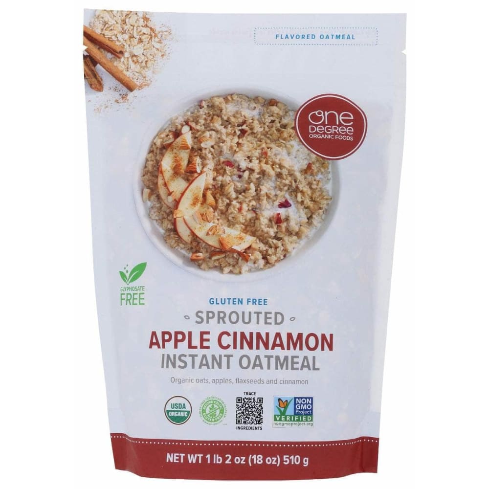 ONE DEGREE ONE DEGREE Oatmeal Instnt Apple Cinn, 18 oz