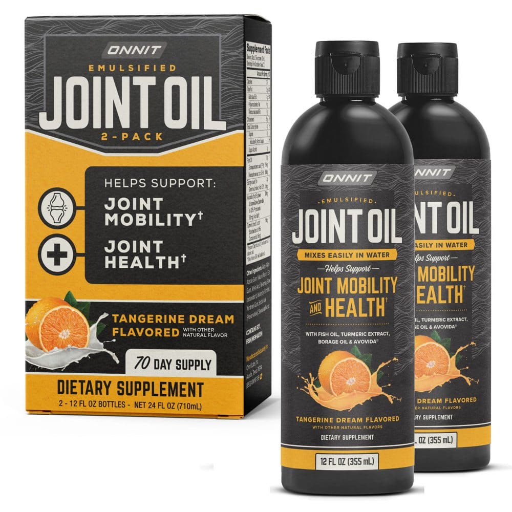 ONNIT Joint Oil: Emulsified Liquid Fish Oil to Support Joint Health and Mobility Tangerine Flavor (2 pk. 12 fl. oz.) New Health & Wellness -