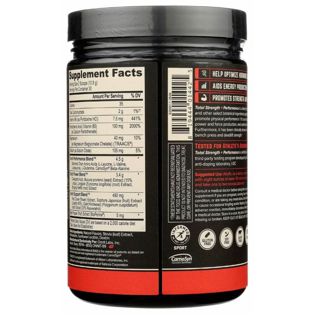 ONNIT Vitamins & Supplements > Miscellaneous Supplements ONNIT: Total Strength Performance Strawberry Lemonade, 11 oz