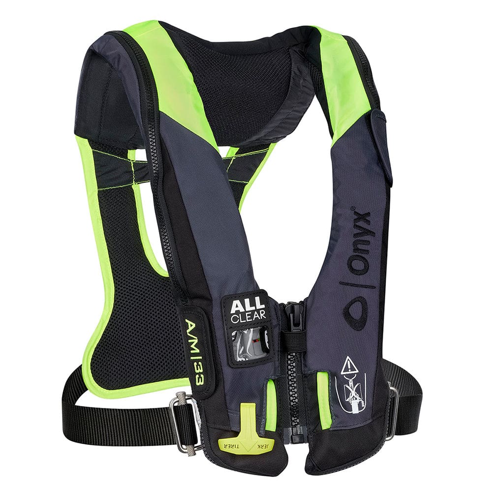 Onyx Impulse A/ M 33 All Clear w/ Harness Auto/ Manual Inflatable Life Jacket - Grey - Marine Safety | Personal Flotation Devices - Onyx