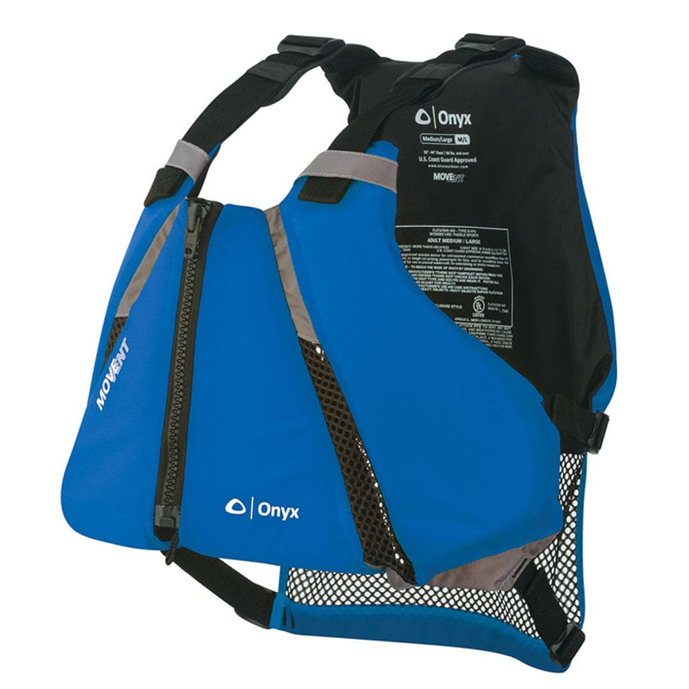 Onyx MoveVent Curve Paddle Sports Life Vest - M/ L - Blue - Paddlesports | Life Vests,Marine Safety | Personal Flotation Devices - Onyx
