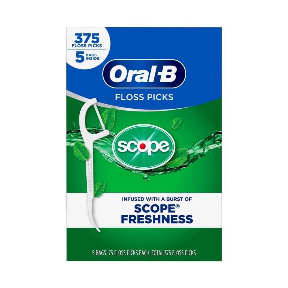 Oral-B Burst of Scope Floss Picks Fresh Mint 375 ct. - Oral-B