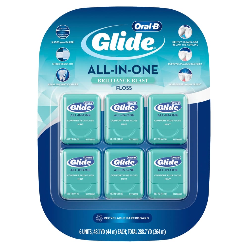 Oral-B Glide Dental Floss All-in-One Brilliance Blast 6 pk. - Oral-B