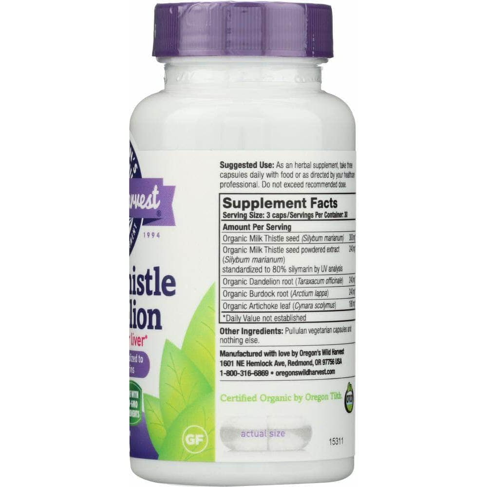 OREGONS WILD HARVEST Oregons Wild Harvest Milk Thistle Dandelion, 90 Cp