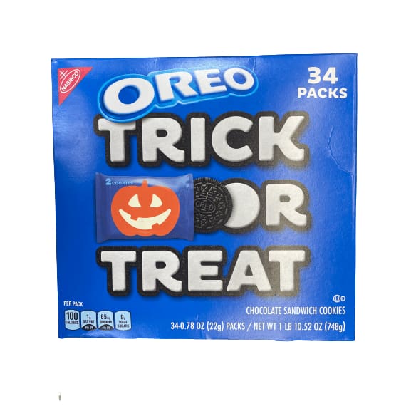 Oreo OREO Chocolate Sandwich Halloween Cookies, 34 Trick or Treat Snack Packs (2 Cookies per Pack)