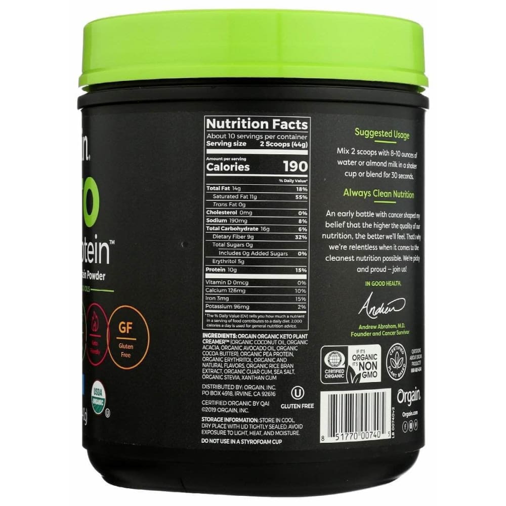 ORGAIN Orgain Keto Plant Protein Powder Vanilla, 0.97 Lb