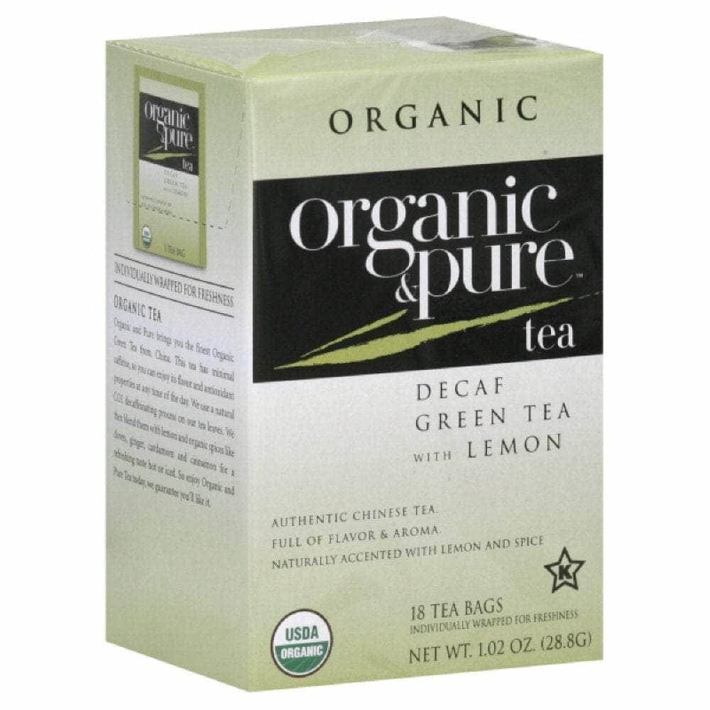 ORGANIC & PURE ORGANIC & PURE Tea Green Dcf Lemon Org, 18 bg