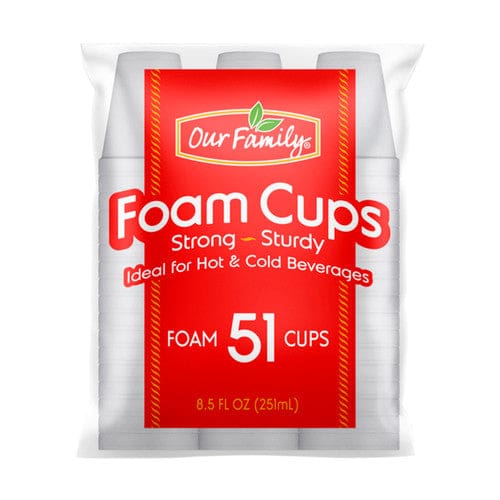 Our Family Foam Cups 8oz 51ct (Case of 12) - Misc/Our Family - Our Family