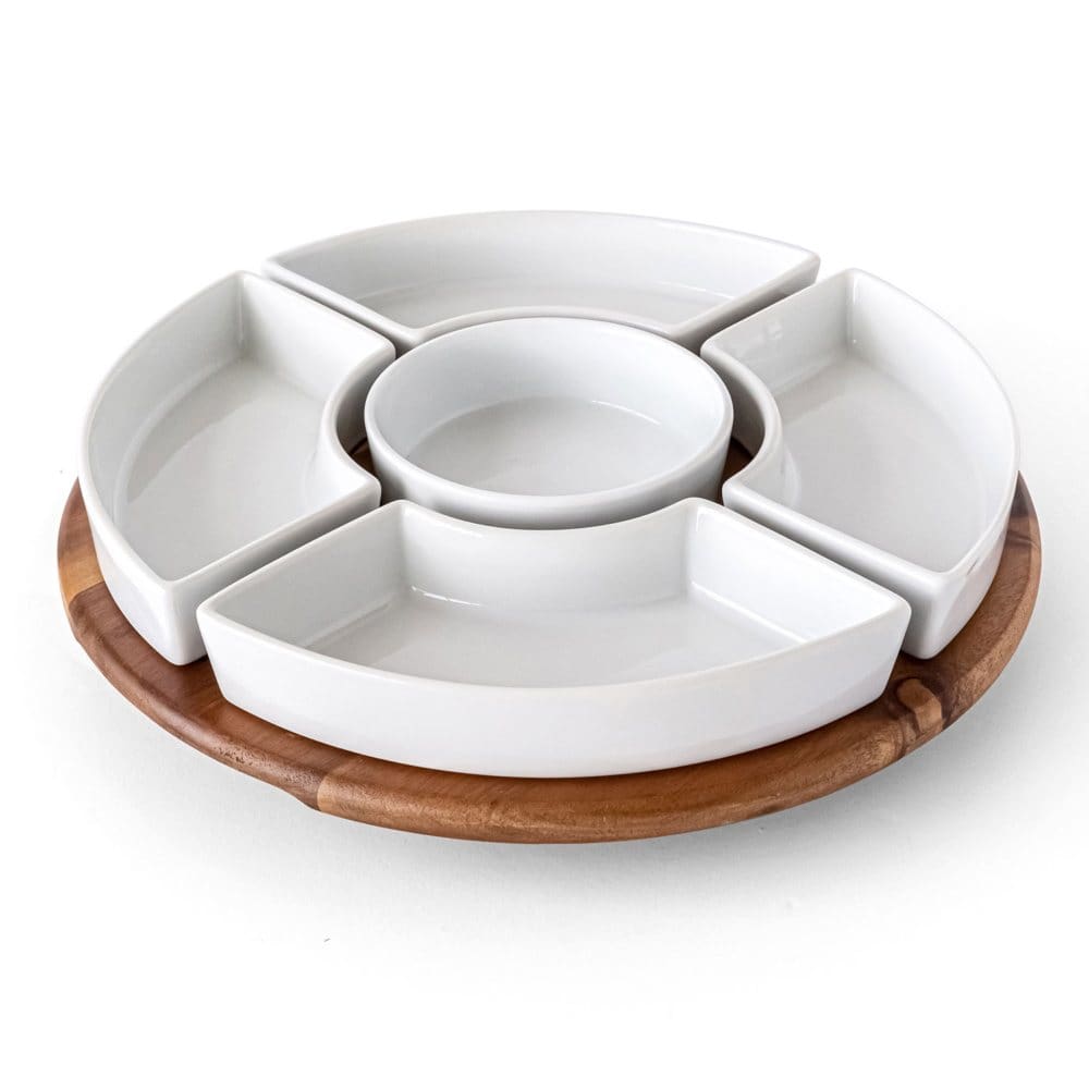 Over and Back Lazy Susan Chip and Dip Set - Serveware - ShelHealth