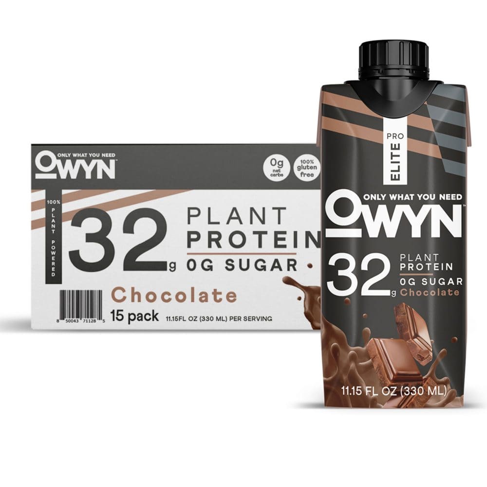 OWYN Pro Elite Plant Protein Shake Chocolate (11.15 fl. oz 15 pk.) - Diet Nutrition & Protein - OWYN