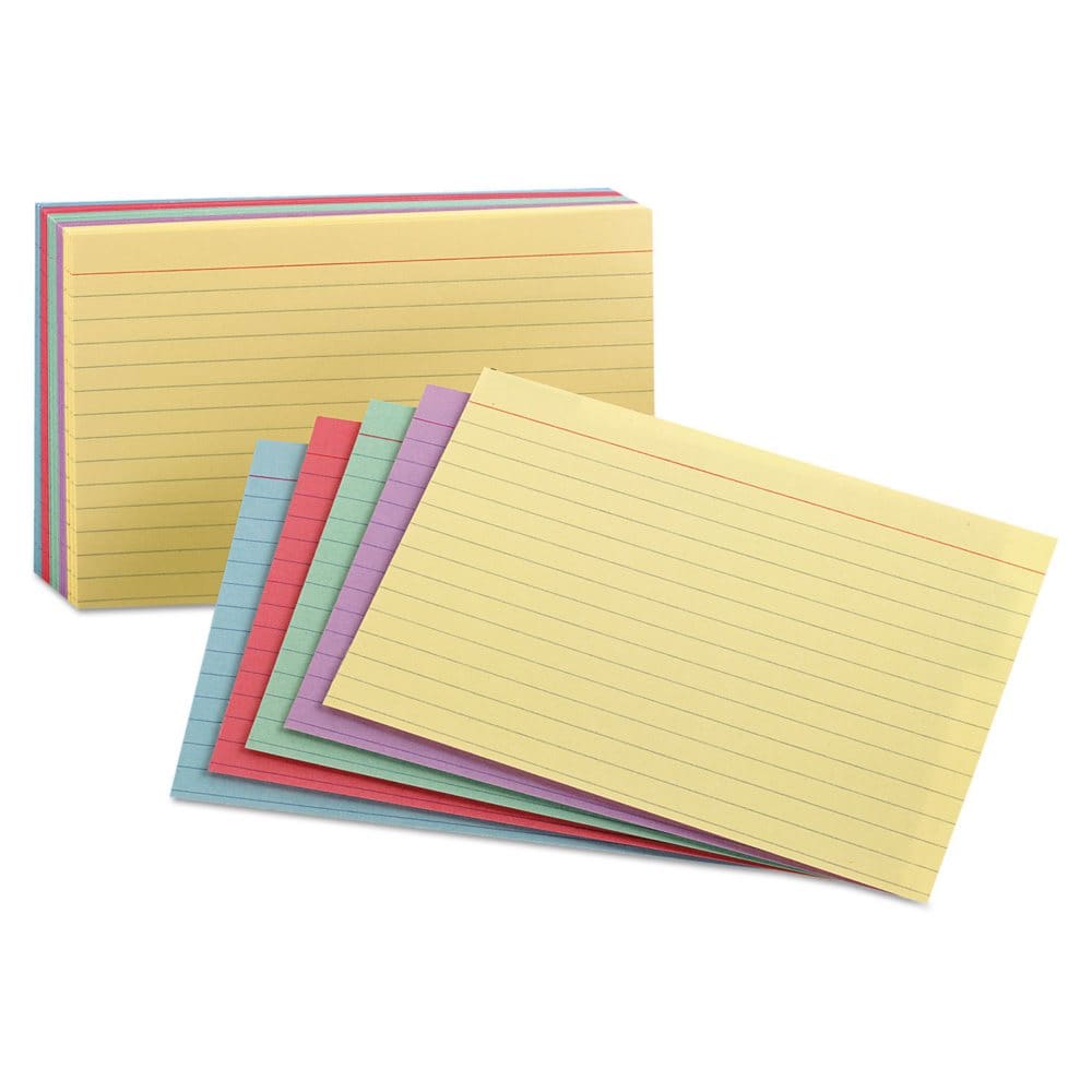 Oxford Index Cards Ruled 3 x 5 Rainbow Assortment 100 Cards - Business & Time Cards - ShelHealth