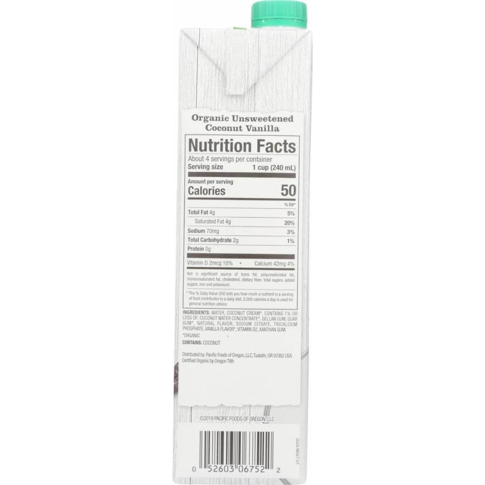 PACIFIC FOODS Pacific Foods Coconut Unswt Van Org, 32 Oz