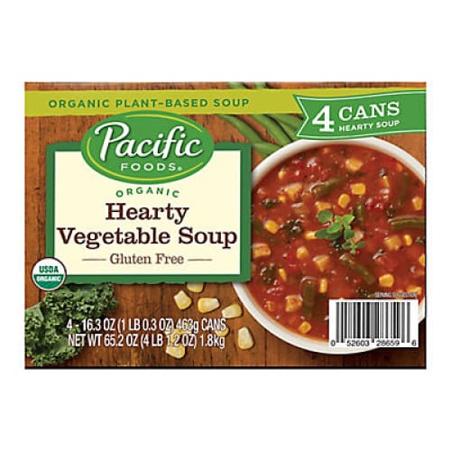 Pacific Foods Organic Hearty Vegetable Soup 4 pk./16.3 oz. - Home/Grocery/Pantry/Soups Ramen & Broth/ - Pacific Foods