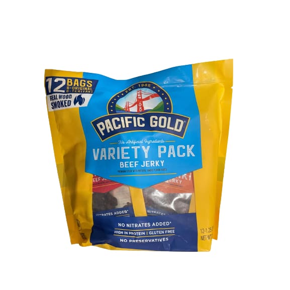Pacific Gold Jerky Original And Teriyaki 12 Count (1.25 oz. Each) - Pacific Gold