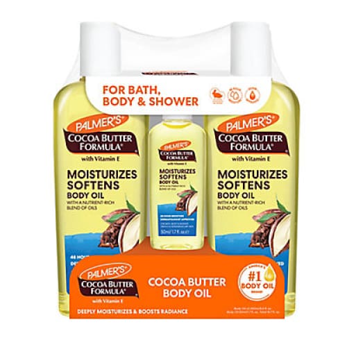 Palmer’s Cocoa Butter Formula Body Oil Club Pack With Vitamin E 2 ct./8.5 oz. Plus Travel Size Pack - Home/Beauty/Beauty Value Packs &