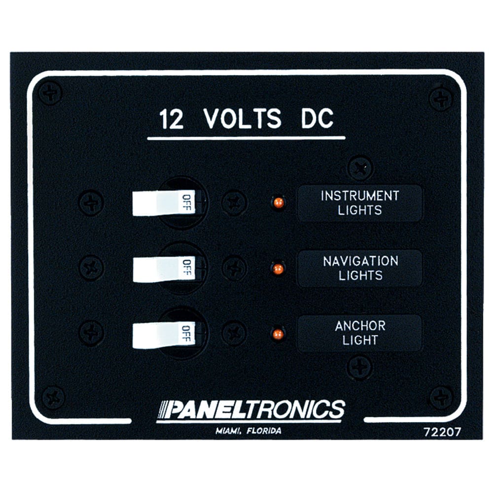 Paneltronics Standard DC 3 Position Breaker Panel w/ LEDs - Electrical | Electrical Panels - Paneltronics