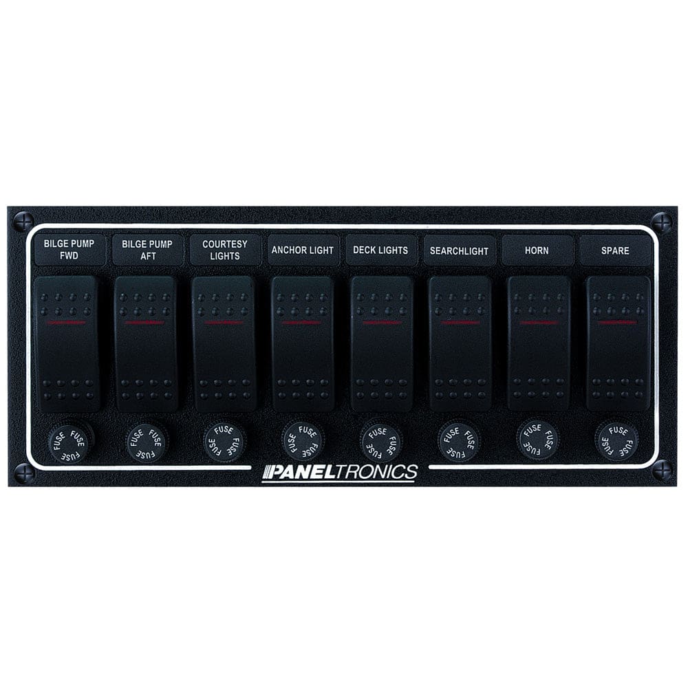 Paneltronics Waterproof DC 8 Position Lighted Rocker & Fuse - Electrical | Electrical Panels - Paneltronics
