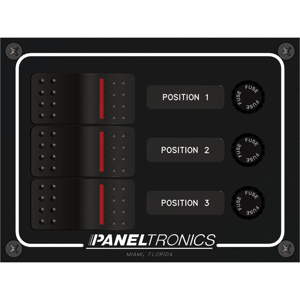 Paneltronics Waterproof Panel - DC 3-Position Illuminated Rocker Switch & Fuse - Electrical | Electrical Panels - Paneltronics