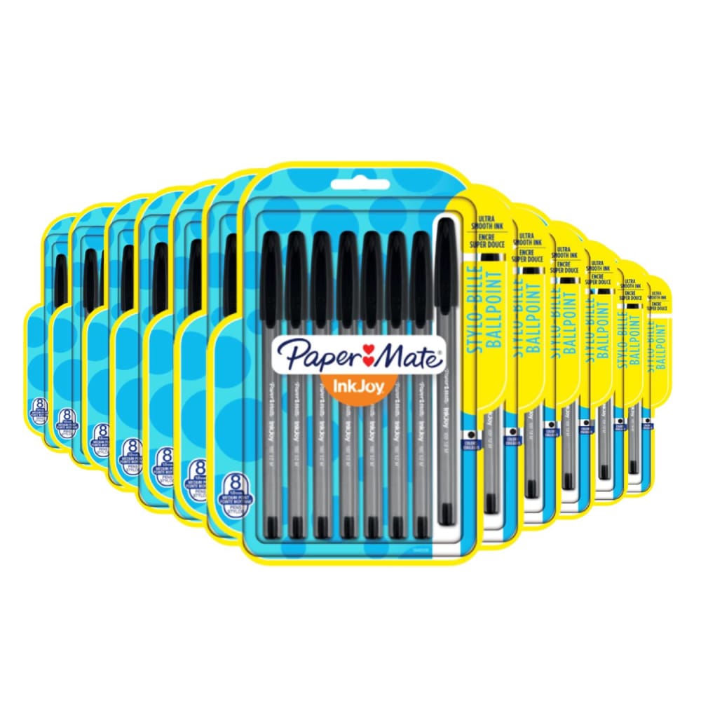 Paper Mate InkJoy 100ST Ballpoint Pens Medium Point Black 8 CT- 12 Pack - 96 ct) Pens - Paper Mate