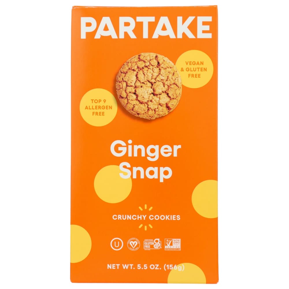PARTAKE FOODS: Crunchy Ginger Snap Cookies 5.5 oz (Pack of 4) - PARTAKE FOODS