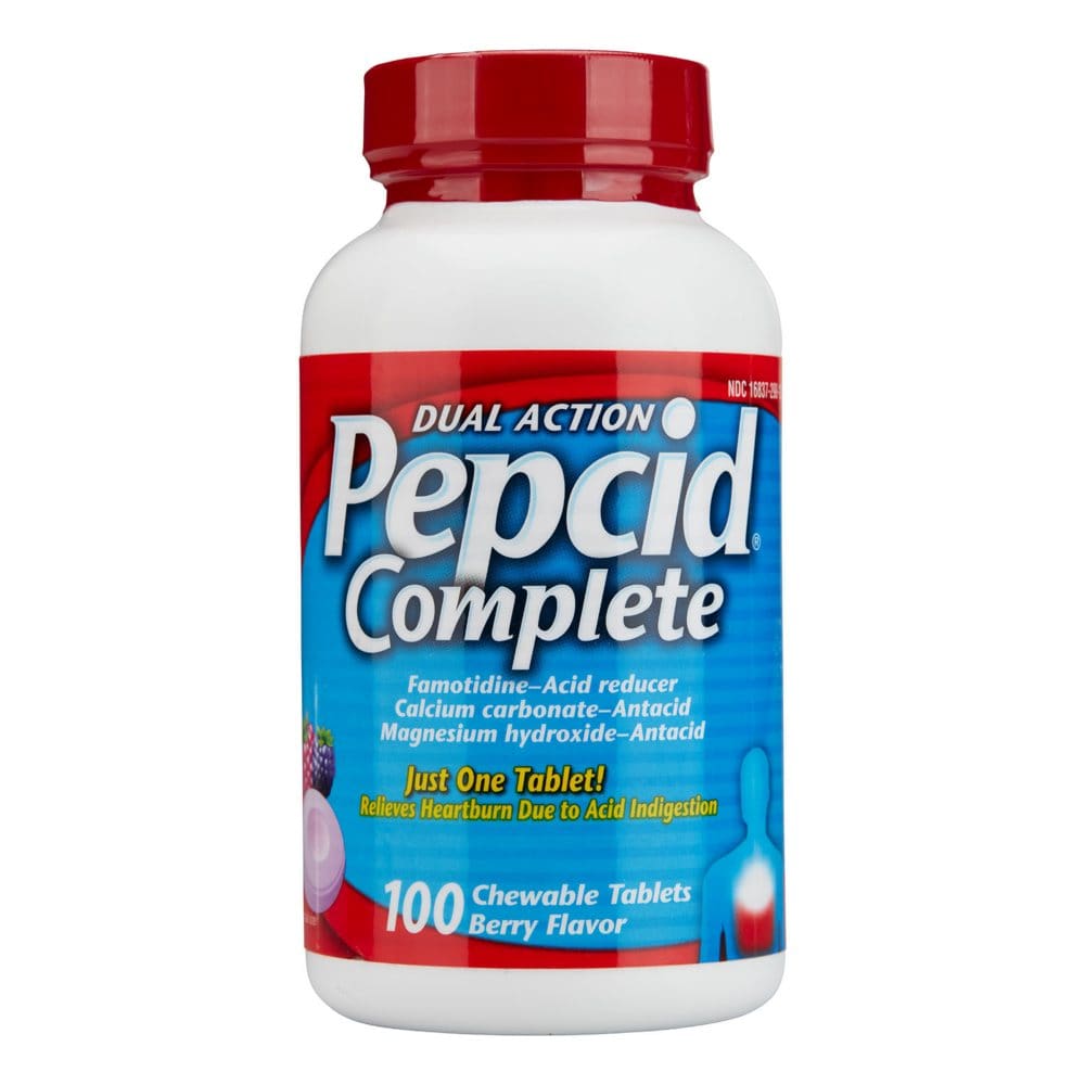 Pepcid Complete Dual Action Acid Reducer Tablets Berry (100 ct.) - HSA & FSA - Medicine Cabinet - Pepcid