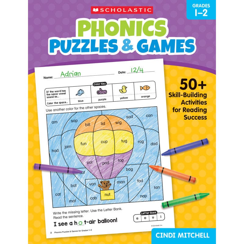 Phonics Puzzles & Games Gr 1-2 (Pack of 3) - Phonics - Scholastic Teaching Resources