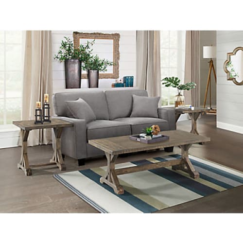 Picket House Furnishings Flynn Trestle End Table - Walnut - Home/Furniture/Living Room Furniture/Accent Furniture/Accent & Coffee Tables/ -