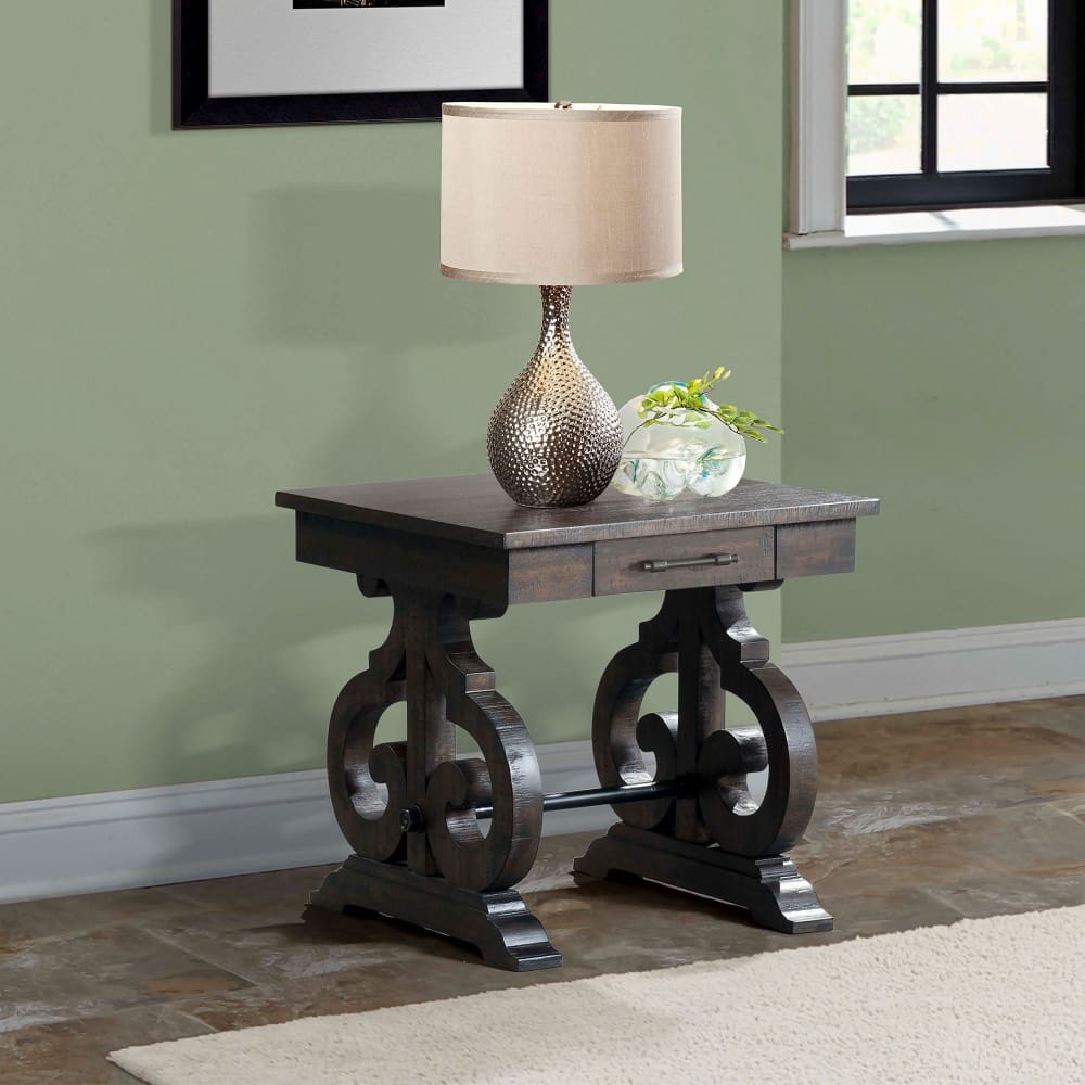 Picket House Furnishings Stanford End Table - Dark Walnut - Home/Furniture/Living Room Furniture/Accent Furniture/Accent & Coffee Tables/ -
