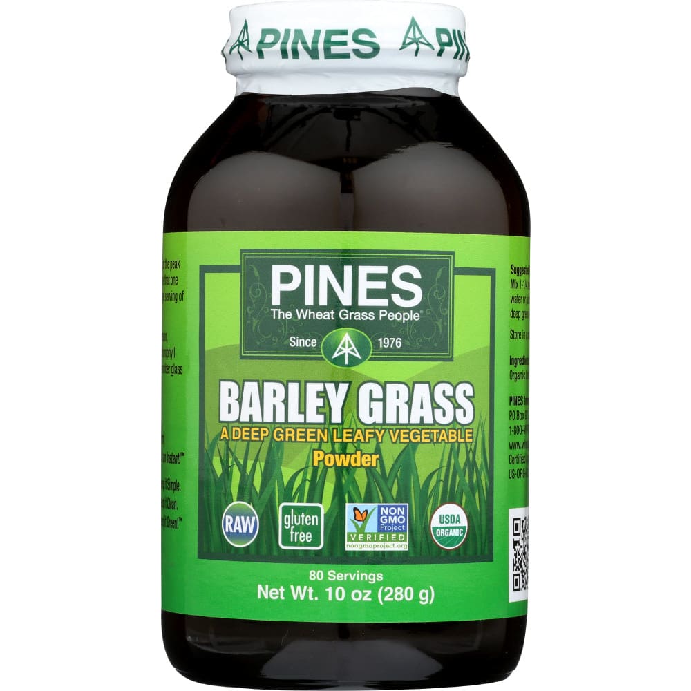 PINES WHEAT GRASS: Barley Grass Powder Organic 10 oz - Health > Vitamins & Supplements > SUPPLEMENTS GREEN FOOD - PINES WHEAT GRASS