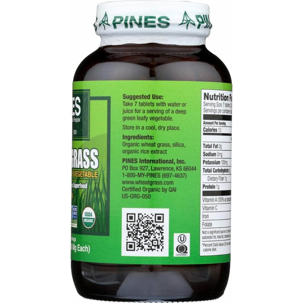 Pines Wheat Grass Pines Wheat Grass Organic Wheat Grass 500 mg, 500 Tablets