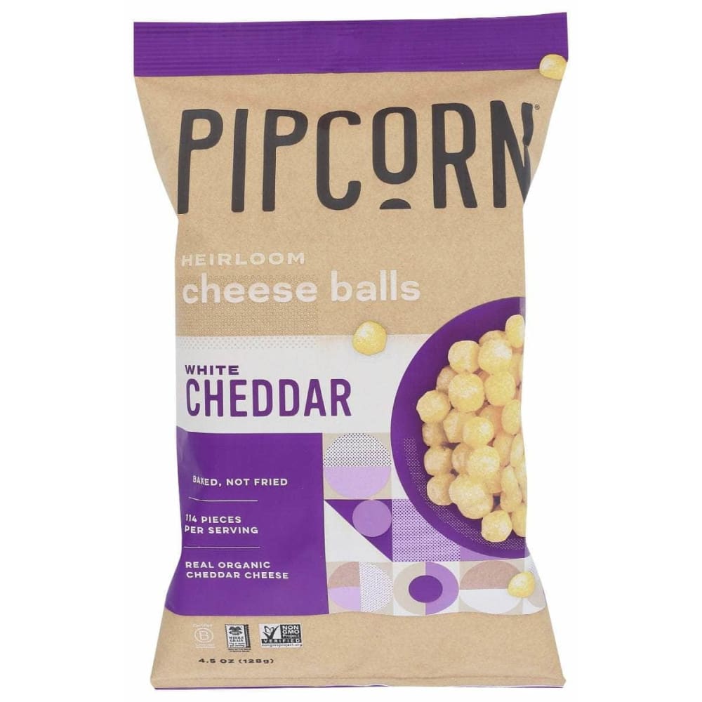 PIPCORN PIPCORN Cheese Balls White Chddr, 4.5 oz