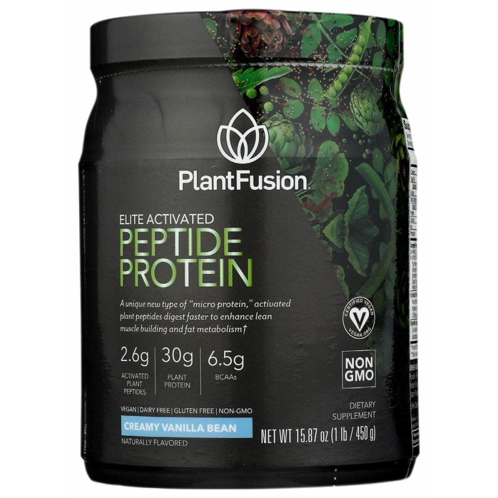 PLANTFUSION PLANTFUSION Elite Activated Peptide Protein Creamy Vanilla Bean, 15.87 oz