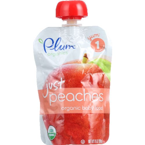 PLUM ORGANICS: Baby Puree Jst Frt Pch Org 3.5 oz (Pack of 6) - PLUM ORGANICS