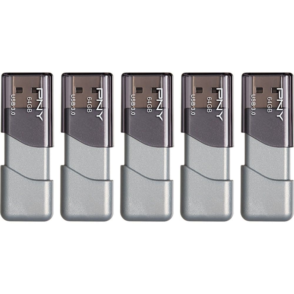 PNY 64GB Attaché 3 USB 2.0 Flash Drive 5-Pack - Hard Drives & Storage - PNY
