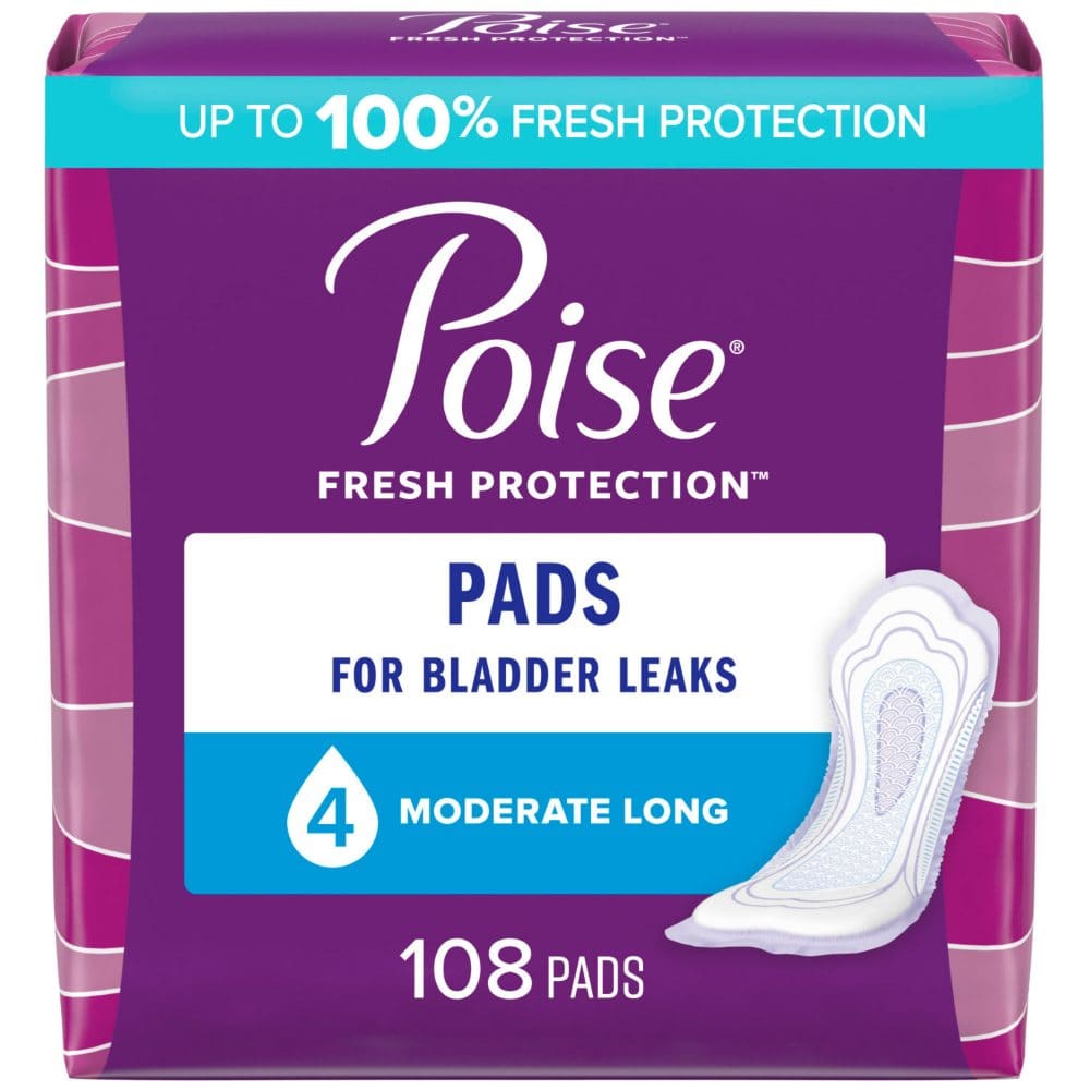 Poise Fresh Protection Postpartum Incontinence Pads Long (Choose your Size) - Incontinence Aids - ShelHealth