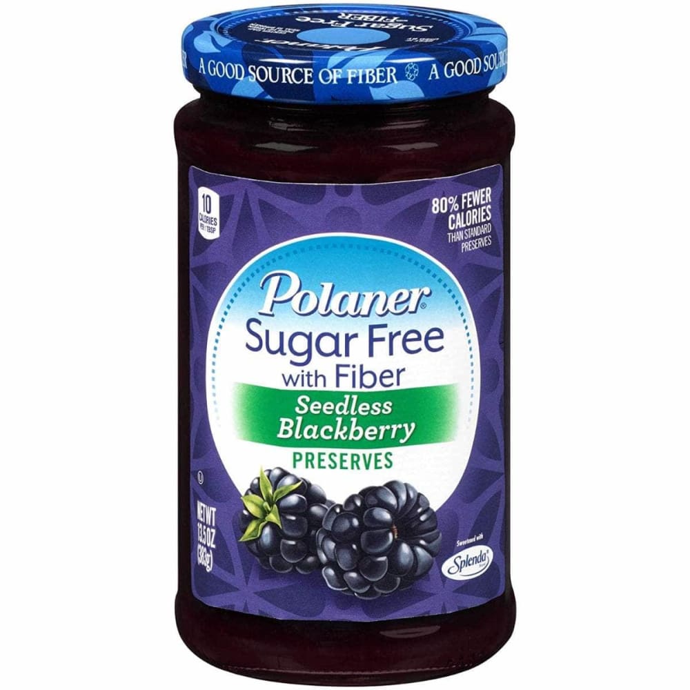 POLANER Grocery > Pantry > Jams & Jellies POLANER: Sugar Free Seedless Blackberry Preserves with Fiber, 13.5 oz