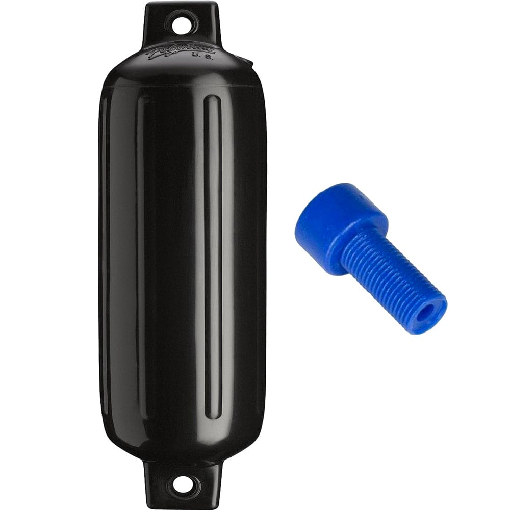 Polyform G-4 Twin Eye Fender 6.5 x 22 - Black w/ Adapter - Anchoring & Docking | Fenders - Polyform U.S.